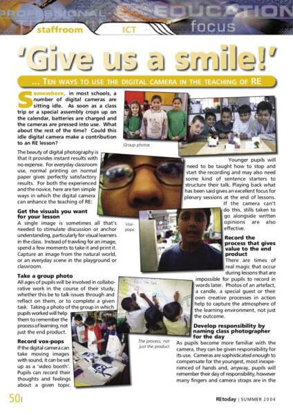10 ways to use a digital camera in the teaching of RE pdf