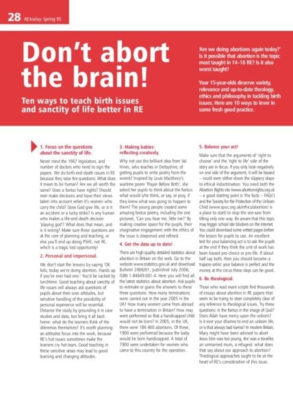 3.Better teaching about abortion in RE pdf