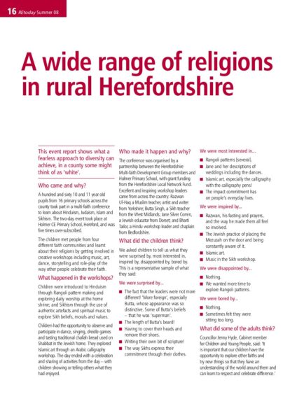 A wide range of religions in rural Herefordshire pdf