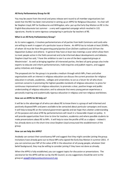 All Party Parliamentary Group pdf