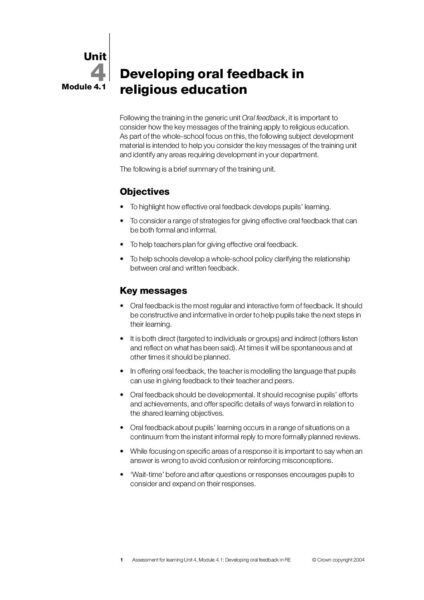Assessment for Learning 2004 Oral Feedback pdf