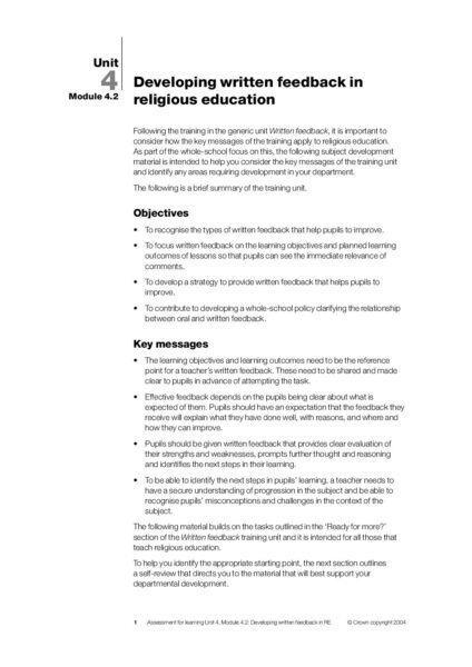 Assessment for Learning 2004 Written Feedback pdf