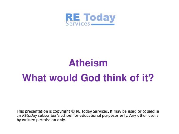 Atheism What would God think of it pdf