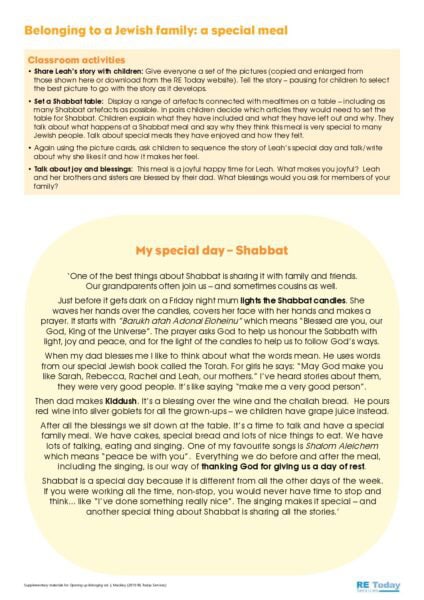 Belong to a Jewish family a special meal pdf