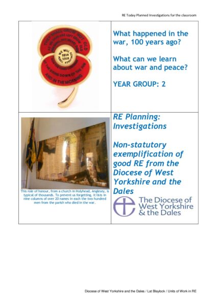 1 Yr2 to 3 What happened in the war 100 years ago 14 9 14 pdf