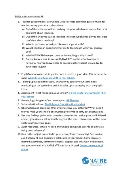10 ideas for monitoring RE 1 pdf