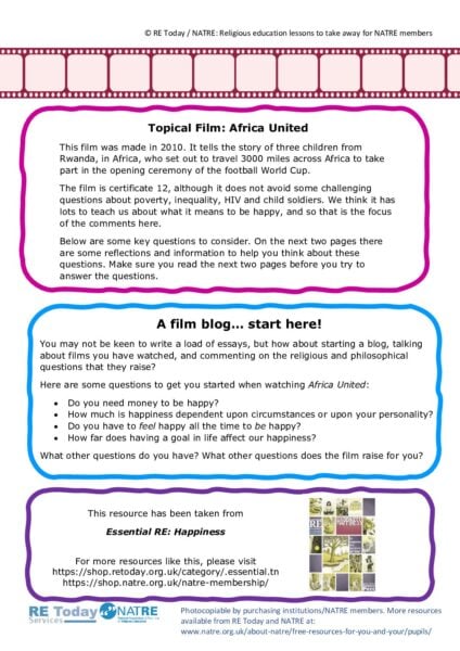 3 12 14 RE Today and NATRE home learning mem Topical Film Africa United 002 pdf