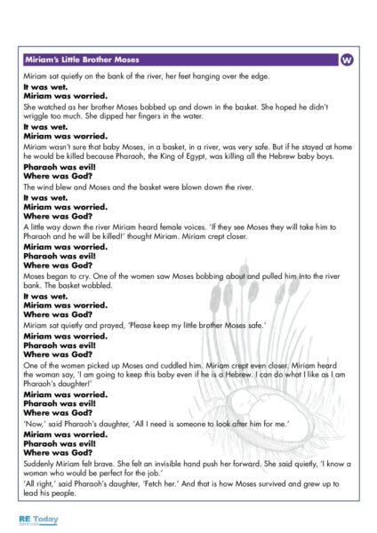 Active story Miriams little brother moses pdf