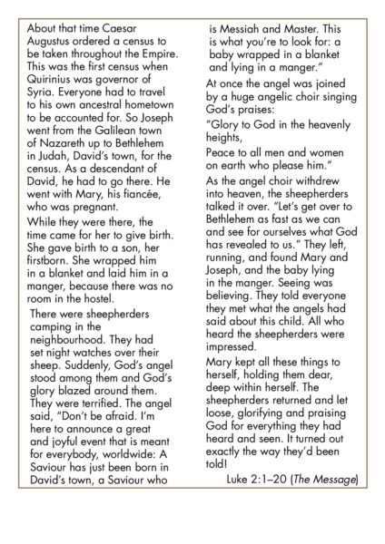 Bible text to match to the windows Luke 2 pdf