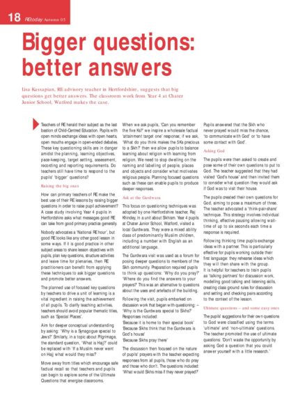 Bigger questions better answers pdf