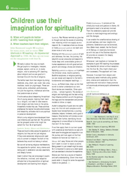 Children use their imagination for spirituality pdf
