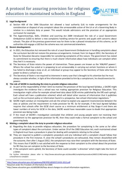 Complaints protocal for maintained schools pdf