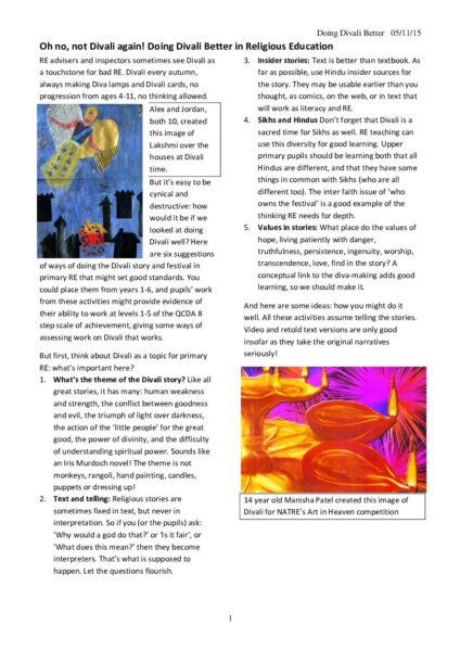 Doing Divali a Bit Better Progression Handout 2015 pdf
