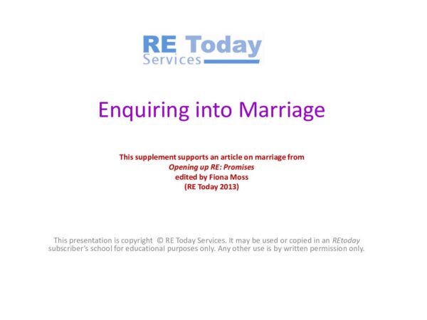 Enquiring into Marriage pdf