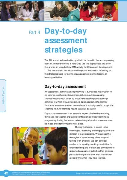 Excellence and enjoyment Assessment pdf