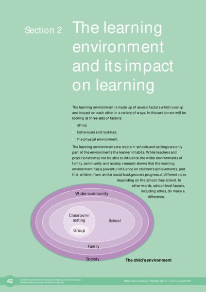 Excellence and enjoyment Learning environment pdf