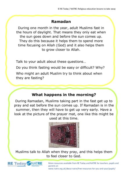 F1 5 7 RE Today and NATRE Home Learning Ramadan pdf