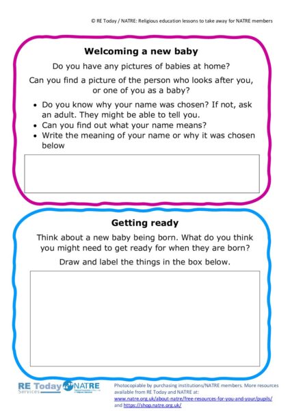 F1 5 7 RE and NATRE home learning mem Baptism pdf