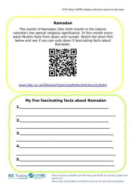 F2 7 11 RE Today and NATRE Home Learning Ramadan pdf