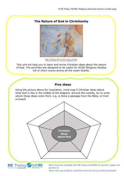 F4 14 16 RE Today and NATRE home learning Nature of God pdf