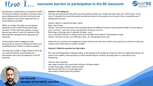 How I overcome barriers to participation in the RE classroom pdf