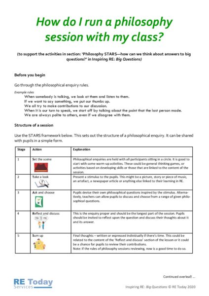 How to run philosophical enquiry in class 1 pdf