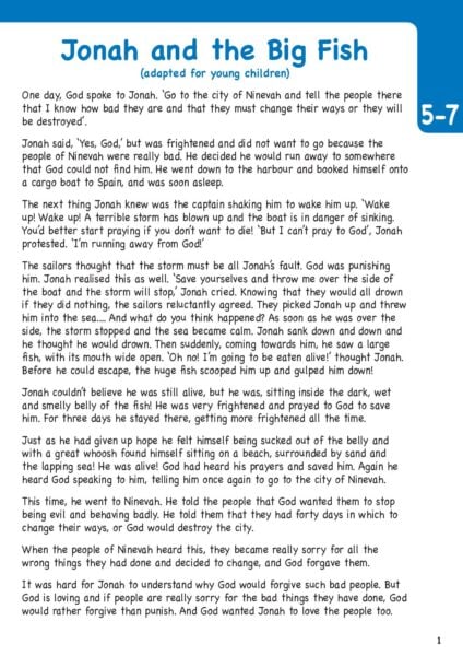 Jonah and the Big Fish pdf