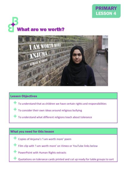 Lesson 4 Primary Plan ‘What we are worth pdf