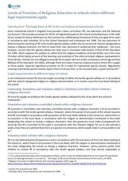 NATRE Report on the provision for RE 2018 pdf