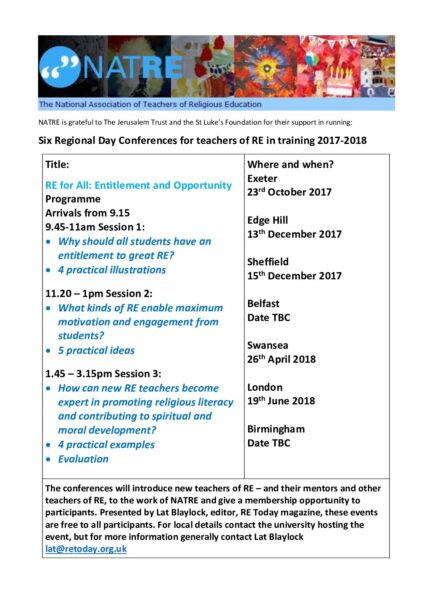 Programme for ITE Conferences 2017 18 pdf