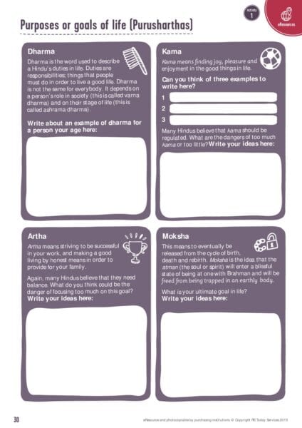 Purposes or goals in life sheet pdf