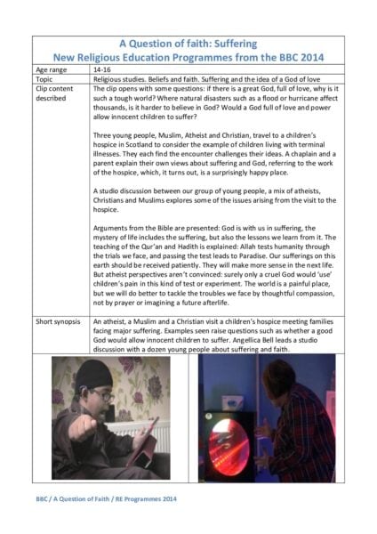 Question of Faith Suffering BBC 2014 pdf