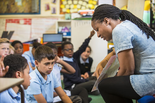 Primary School Teacher teaching in a classroom