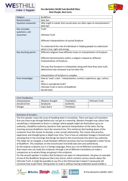 Real People Real Faith KS3 2 Buddhism pdf