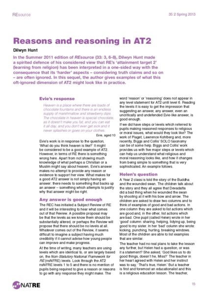Reasons and reasoning in AT2 pdf