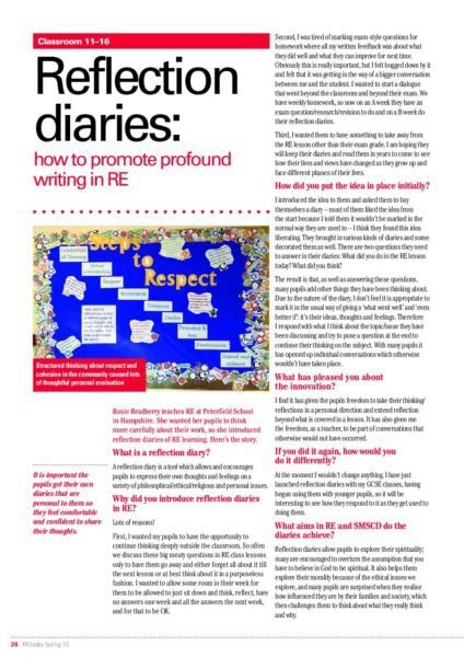 Reflection diaries pdf