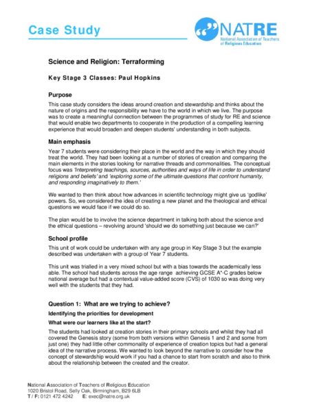 Science and Religion Terraforming pdf