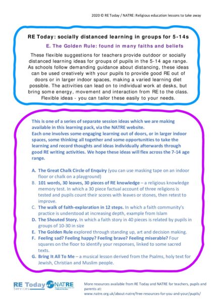 Socially distanced RE E The Golden Rule Lat B RE Today June 2020 pdf