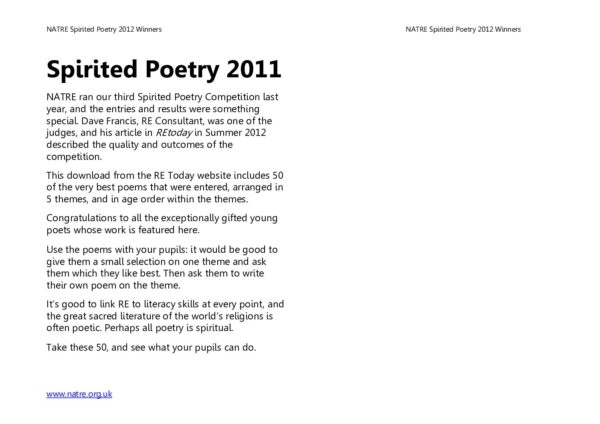 Spirited Poetry Classroom 5 16 50 highly commended poems from the competition pdf