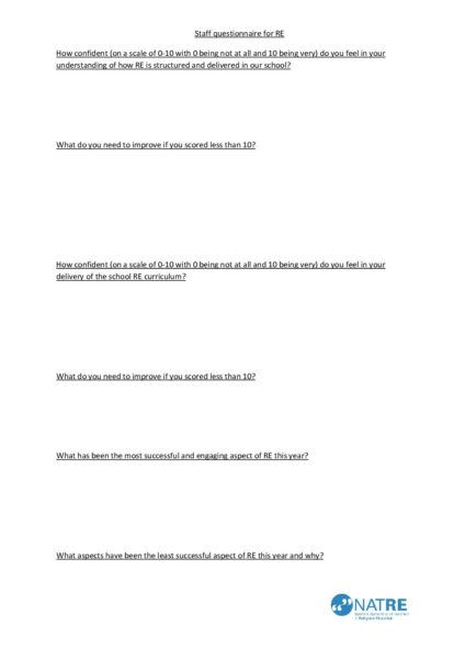 Staff questionnaire for RE example 1 Julie pdf