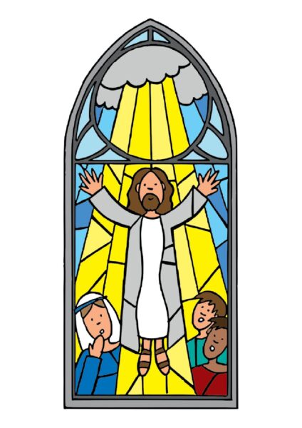 Stain glass window template Ascension pdf