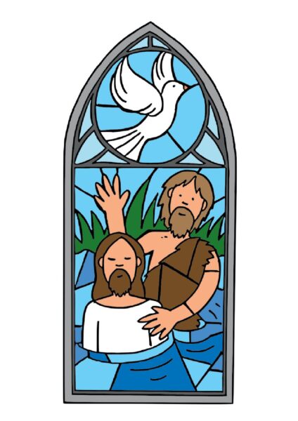 Stain glass window template Baptism pdf