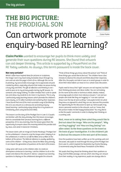 THE BIG PICTURE THE PRODIGAL SON Can artwork promote enquiry based RE learning part 1 pdf