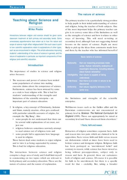 Teaching about science and religion pdf