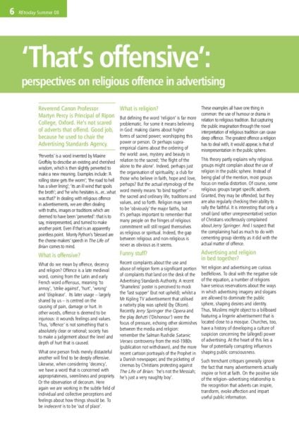 Thats offensive. Perspectives on reliigious offence in advertising pdf