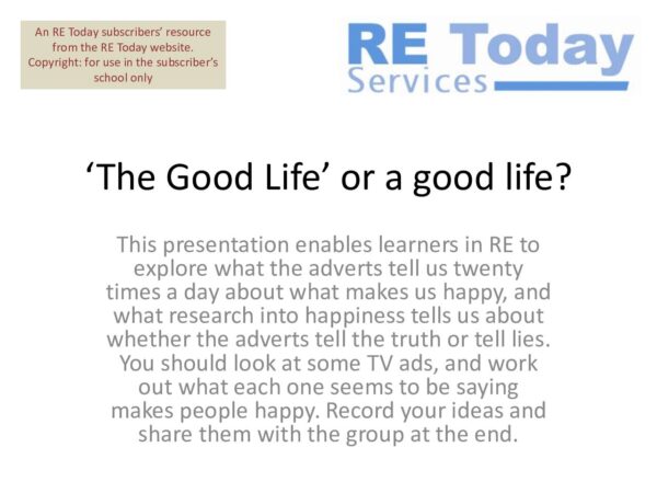 The Good Life AH pdf