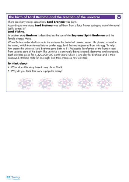 The birth of Lord Brahma and the creation of the universe pdf