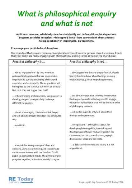 What is philosophical enquiry and what is not pdf