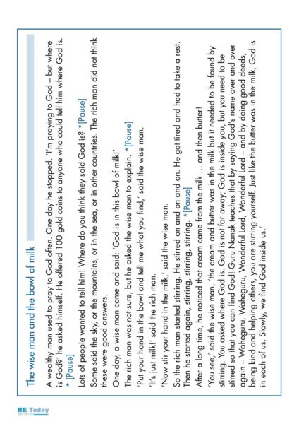Wise man and the milk pdf