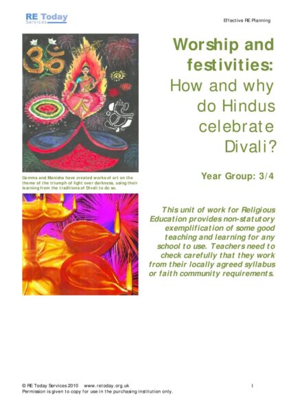 Worship and festivities how and why do Hindues celebrate Divali pdf